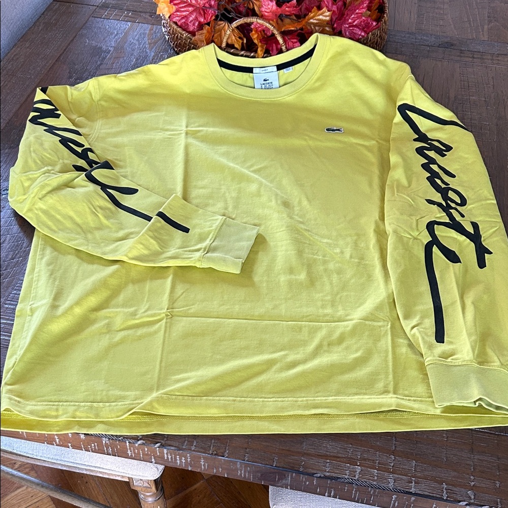 Lacoste Yellow Crewneck with Black Trim